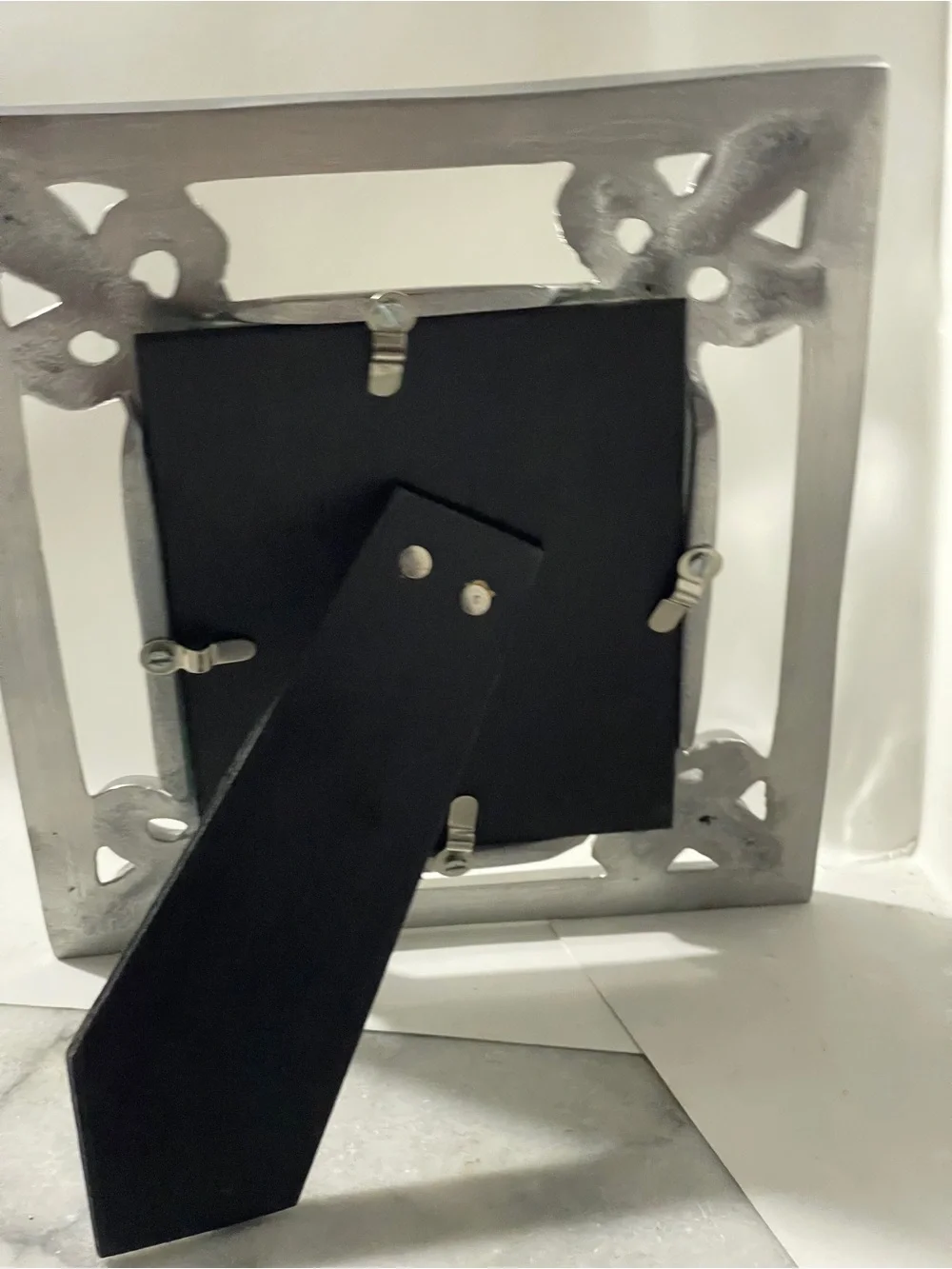 Heavy Silver Metal Fleur’De’Lis Photo Frame 5x7